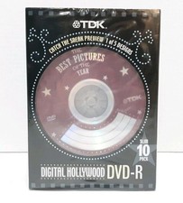 TDK Digital Hollywood DVD-R 10 Pack & Clear Casing NEW Factory Selead US Seller picture