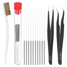 10Pcs 0.3mm 3D Printer Nozzle Cleaning Needles, 2Pcs Tweezers, One Toothbrush picture