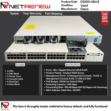 Cisco Catalyst C9300-48U-E UPOE 48 Port Switch picture