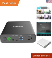 Sleek 60000mAh Power Bank with 110V AC Outlet for Laptop, Drone & Smartphone picture
