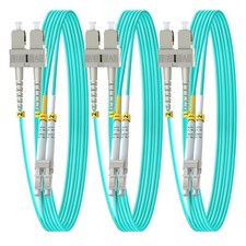 3 PCS OM3 SC LC Fiber Patch Cable Duplex Multimode 2m/6ft 50/125um 2.0mm Wire picture