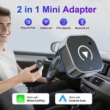 2026 2-in-1 Wireless CarPlay & Android Auto Adapter – Wired to Wireless Dongle, picture