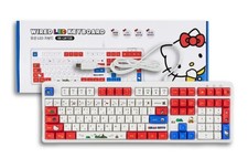 Sanrio Hello Kitty Wired LED Keyboard 108-Key Quiet Korean English USB HK-LW108 picture