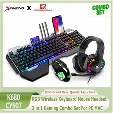 XINMENG K680 RGB Wireless Keyboard Mouse Headset 3 in 1 Gaming Combo Set For PC picture