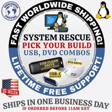 LINUX SYSTEM RESCUE TOOLS | LATEST ISO BUILD | DVD, USB COMBOS | FAST SHIP picture