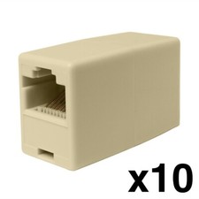 Skywalker Modular Coupler for Network, 8-Conductor, Female RJ45 (Ivory, 10 Pack) picture