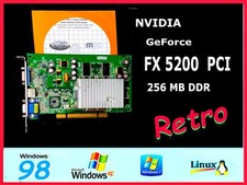 WINDOWS 98 ✔️ NVIDIA GeForce FX5200✔️256MB DDR1 PCI Video Card - Tested picture