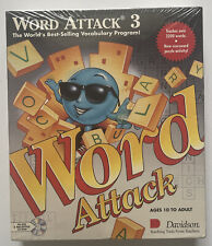 Vintage Word Attack 3 Vocabulary Program PC Big Box Game MS-DOS & CD-Rom 1993 picture