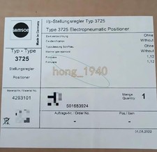 1PC NEW SAMSON Valve Positioner 3725-1100000000 FedEx or DHL picture