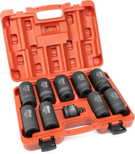 02531A 10 Piece 12 Point Socket Set 1/2” Drive, Lug Nut Remover, Spindle Nut Soc picture