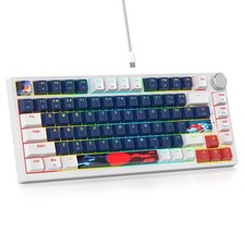 SbocKeeb 75 Percent Mechanical Keyboard Blue Earth Red Switch picture