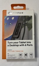 New In Box Hyper HyperDrive 6 In 1 USB C Media Hub W/6 Ports 60 Watts HD449WM picture