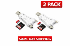 2 Pack 4in1 USB Card Reader iPhone iPad Android SD TF Adapter Lightning picture