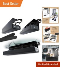Versatile Black PVC Cable Management Tray - 17-Inch Easy Installation Duo picture