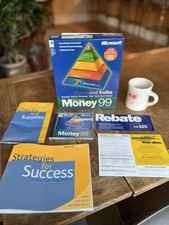 Rare Microsoft Money 99 Financial Suite CD Software | Big Open Box Windows PC picture