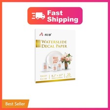 A-SUB Waterslide Decal Paper for Inkjet Printer, Clear 20 Sheets | 8.5x11 Inc... picture