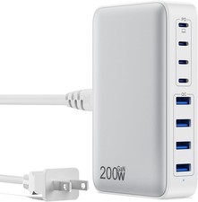 USB C Charger 200W USB C Charger Block,Upgraded GaN III 8-Port Fast Charging Sta picture