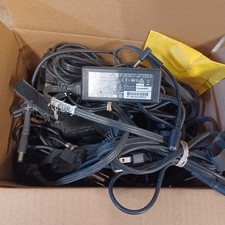 Lot of 10 HP 65W Power Adapter w/ small blue tip adapter OEM Genuine picture