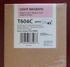 09-2010 GENUINE EPSON T606C LIGHT MAGENTA 220ml K3 INK STYLUS PRO 4800 picture