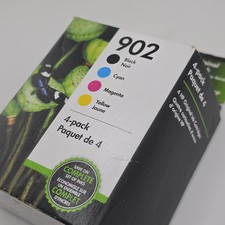 Genuine HP 902 Black Color 4 Pack Ink Cartridge OEM Expired 2022 picture