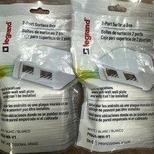 Lot Of 2 Legrand F9048-WH-V1 Keystone 2-Port Surface Box White On-Q SMB Biscuit picture