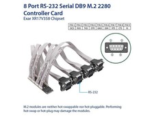 Syba 8 Port RS-232 DB9 Serial M.2 B+M Key Controller Card - SI-ADA15071 picture