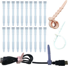 Reusable Silicone Zip Ties Cord Organizer: Silicone Cable Ties Straps for Cable picture