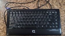 RARE Compaq Ps/2 Keyboard - Vintage Black  Keyboard WITH USB ADAPTER  picture
