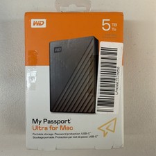 WD 5TB My Passport Ultra for Mac Portable HDD, Silver *NEW -See Box* picture