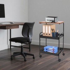 Mobile Printer Stand 3 Tier Rolling Cart 22 Lbs For Home Office Small Space picture