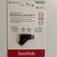 NEW SanDisk 128gb Ultra Dual Drive Go USB-A USB-C Transfers of 400MBPS SEALED picture