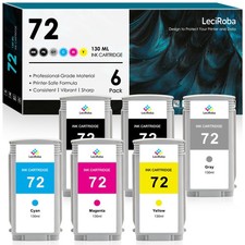 ** NEW HP 72 Ink | 72XL | (2) Black/ (4) Color | High Yield | Compatible | 6-Pak picture