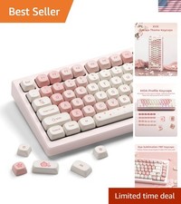 Charming Pink Sakura Keycap Set - 142 Custom PBT Keys for Mechanical Keyboards picture