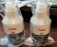 2 Canon 20 PGBK Black Ink Bottle GI-20 PGBK 170ml for PIXMA G5020 G6020 G7020 picture