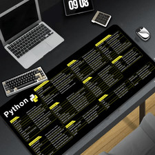 1pc XL Python Shortcut Mouse Pad - with HD Text, Multi-Size Options, Durable D picture