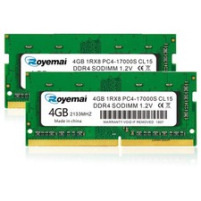 8GB PC4-17000 DDR4 2133 2X4GB RAM PC4 17000S 2133MHZ Sodimm 1Rx8 260-pin 1.2v... picture