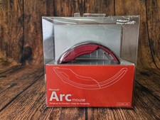 Microsoft Arc Mouse PC/Mac USB 1349 1350 Red Ergonomic FOLDS UP NEW picture