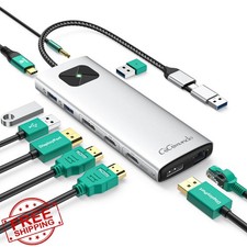 GiGimundo LK10 10-in-1 Silver USB C Hub Docking Station picture