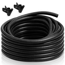 30FT 1/2 inch Split Wire Loom Tubing Kit with 2 Clamps - Flexible Abrasion Re... picture