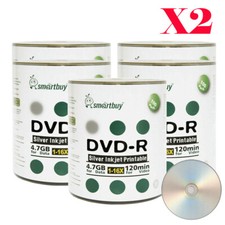 1000 Grade A+ Smartbuy 16X DVD-R 4.7GB Silver Inkjet Hub Printable Record Disc picture