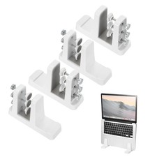 2-in-1 Vertical Laptop Stand, 4 Pcs Adjustable ABS Notebook Holder, White picture