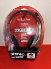 NEW ~ Labtec PC Headset with Microphone Stereo 332 ~ Voice & Video Chat ~ Gaming picture