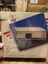 PC Concepts 4 Way Manual Dial Switch DB25 Computer Input-Output ABCD Data Switch picture