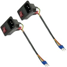 2PCS 10A 250V Rocker Switch Power Socket Inlet Module Plug 5A Fuse Switch wit... picture