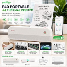 PeriPage P40 Thermal Printer Portable A4 Ink‑Free Thermal Printer BT USB Connect picture