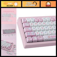 Cute Kitty Cat Keycap Set - 140 Dye-Sublimation MOA Profile for Mechanical Keybo picture