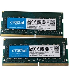 Crucial 32GB Kit (2x16GB) DDR4 3200MHz SODIMM Laptop RAM Memory CT16G4SFRA32A picture