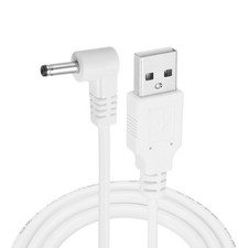 2Pcs 3.3ft USB A Type 3.5 x 1.35mm L-Shaped Head Power Connector White picture