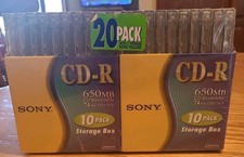 Sony Blank CD-R 650MB 74 Min 20 Pack Storage Case Full Size Jewel Cases  picture