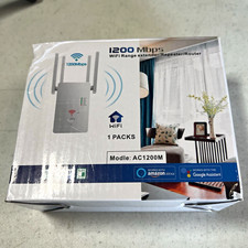 AC1200M 1200Mbps Dual-Band WiFi Range Extender Repeater Router WPS White picture